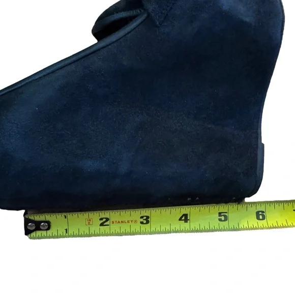 Vintage Festival Black Suede Wedge Loafers Shoes, US 8 by Crown Vintage - Picture 9 of 9